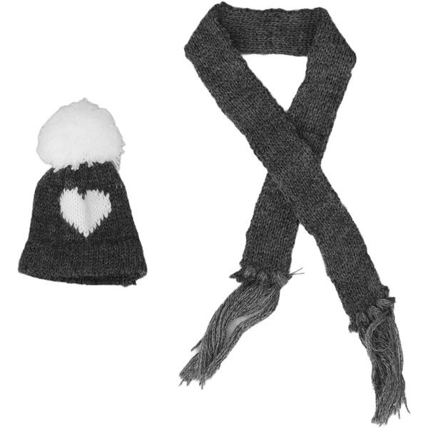 Winterset 1/12 Puppen mit Minimütze und Schal aus weicher und gestrickter Wolle