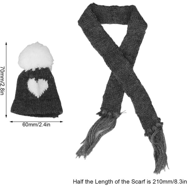 Winterset 1/12 Puppen mit Minimütze und Schal aus weicher und gestrickter Wolle