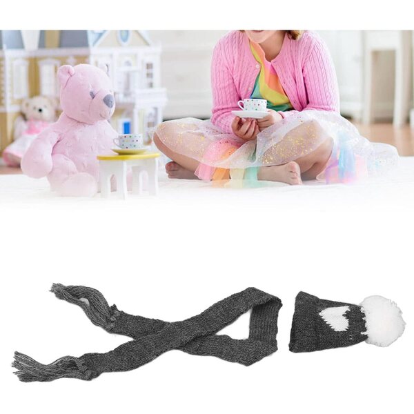 Winterset 1/12 Puppen mit Minimütze und Schal aus weicher und gestrickter Wolle