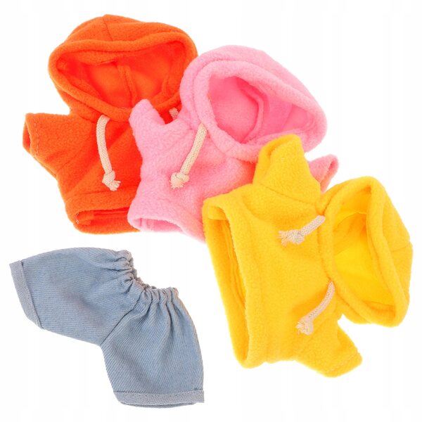 Set di 4 vestiti in morbido tessuto per bambole e peluche 20 cm, colorati e resistenti