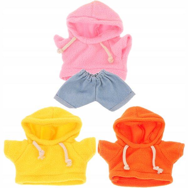 Set di 4 vestiti in morbido tessuto per bambole e peluche 20 cm, colorati e resistenti