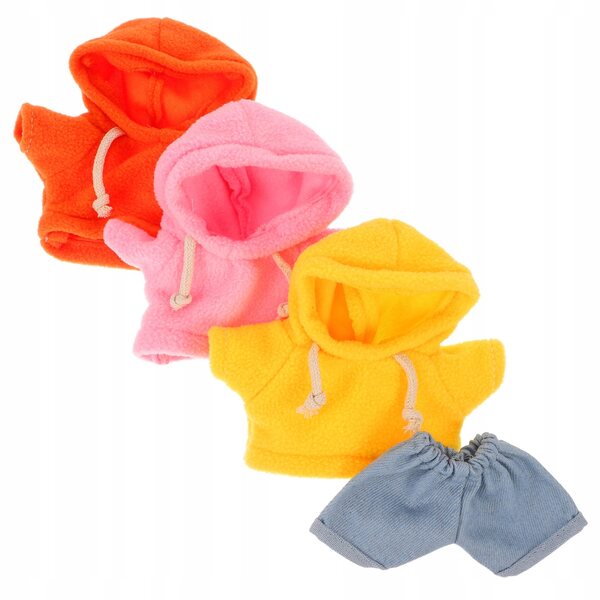 Set di 4 vestiti in morbido tessuto per bambole e peluche 20 cm, colorati e resistenti