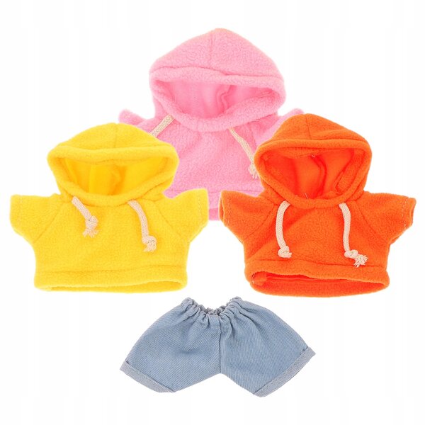 Set di 4 vestiti in morbido tessuto per bambole e peluche 20 cm, colorati e resistenti