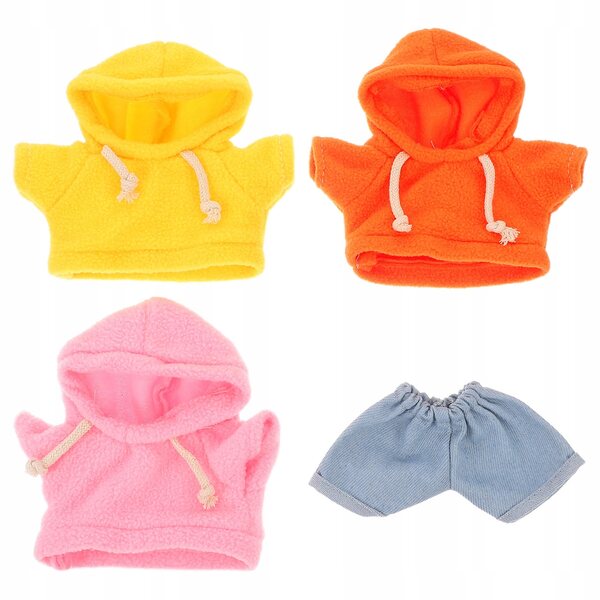 Set di 4 vestiti in morbido tessuto per bambole e peluche 20 cm, colorati e resistenti
