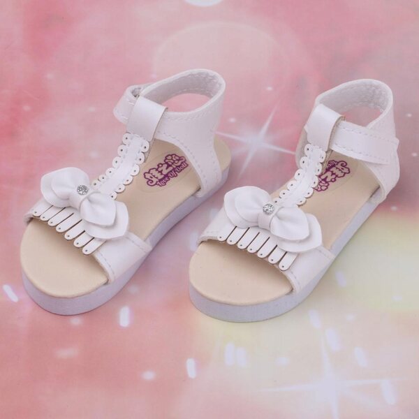 Sandaletti estivi per bambole 1/3 BJD in pelle PU con fiocco bianco