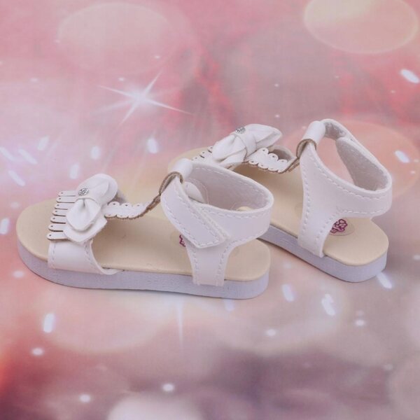 Sandaletti estivi per bambole 1/3 BJD in pelle PU con fiocco bianco