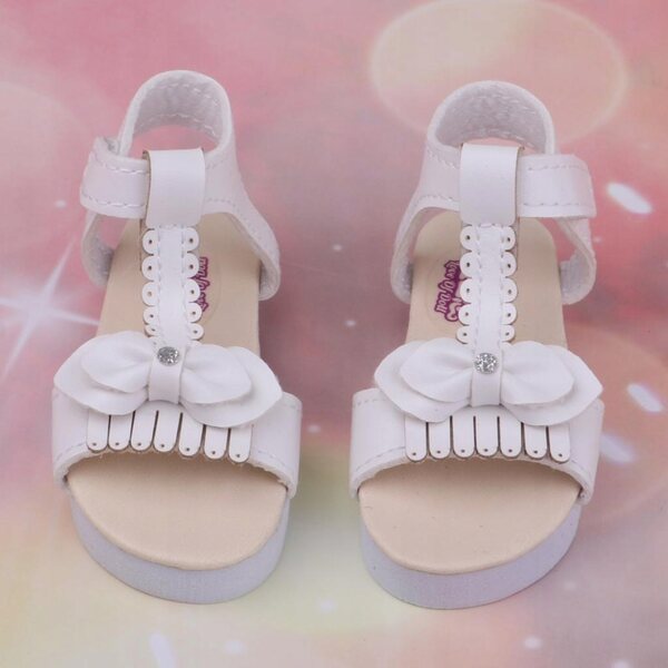 Sandaletti estivi per bambole 1/3 BJD in pelle PU con fiocco bianco