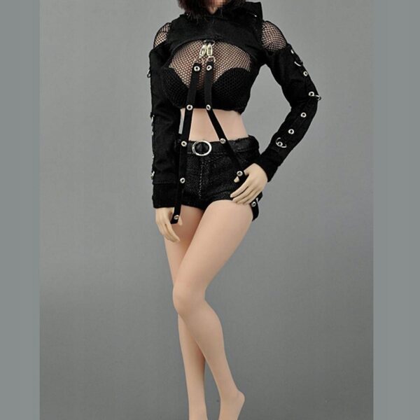 1/6 Damen-Kleidungsset mit Kapuzenpullover und Jeans für 12-Zoll-Puppen