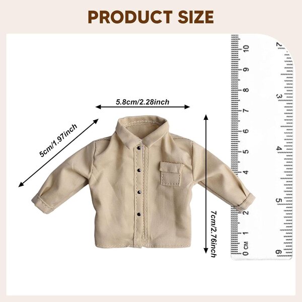 Maglietta in Tessuto per Action Figure 1/12 - Abbigliamento Cachi per Bambole 6 Pollici