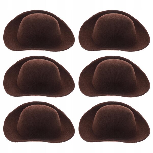 Mini cappelli per bambole set 6 pezzi in tessuto beige resistente e decorativo