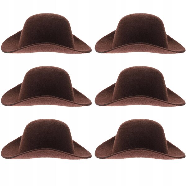 Mini cappelli per bambole set 6 pezzi in tessuto beige resistente e decorativo