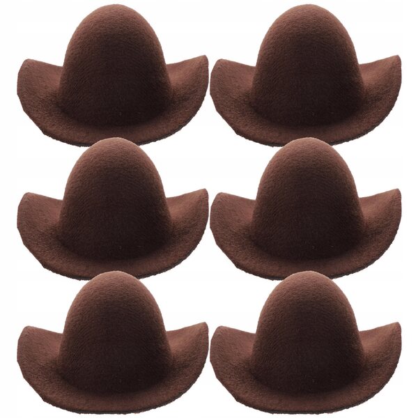 Mini cappelli per bambole set 6 pezzi in tessuto beige resistente e decorativo