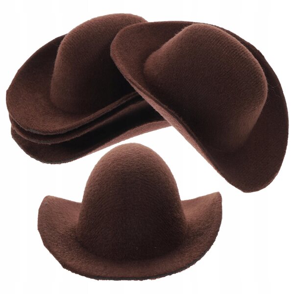 Mini cappelli per bambole set 6 pezzi in tessuto beige resistente e decorativo