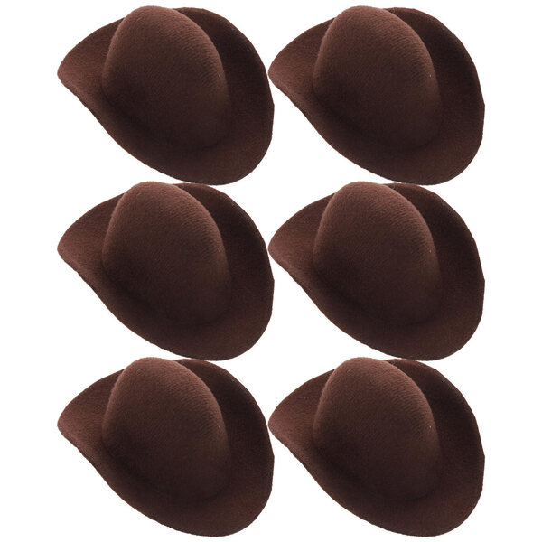 Mini cappelli per bambole set 6 pezzi in tessuto beige resistente e decorativo