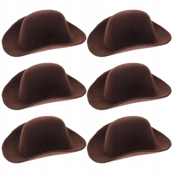 Mini cappelli per bambole set 6 pezzi in tessuto beige resistente e decorativo