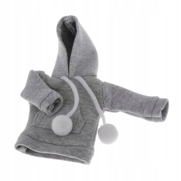 Felpa con Cappuccio Grigia per Bambole da 12 Pollici - Abbigliamento Fatto a Mano