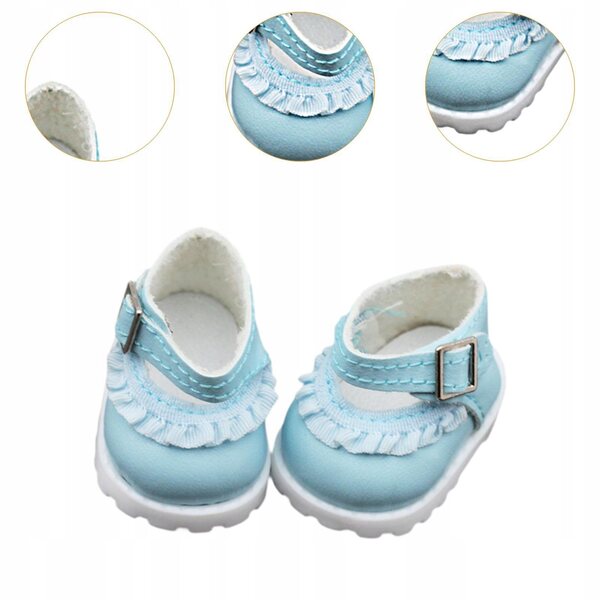 Blaue Schuhe für 15–17 cm große Puppen aus PU-Material, elegant und bequem