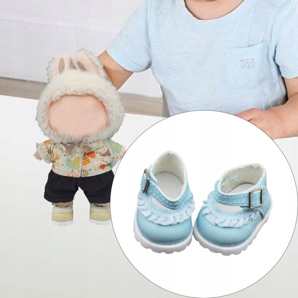 Blaue Schuhe für 15–17 cm große Puppen aus PU-Material, elegant und bequem