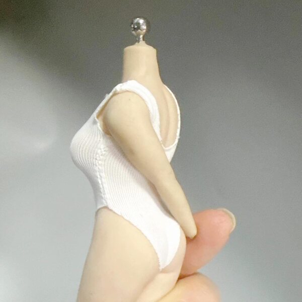 Costume da Bagno Elastico per Action Figure 1/12 Elegante e Casual Bianco