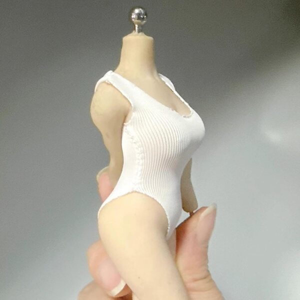 Costume da Bagno Elastico per Action Figure 1/12 Elegante e Casual Bianco