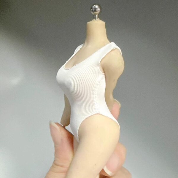 Costume da Bagno Elastico per Action Figure 1/12 Elegante e Casual Bianco