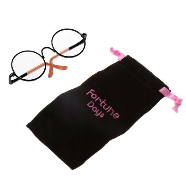 Brille für 1/6 Blythe-Puppen mit rundem Rahmen und klaren Gläsern