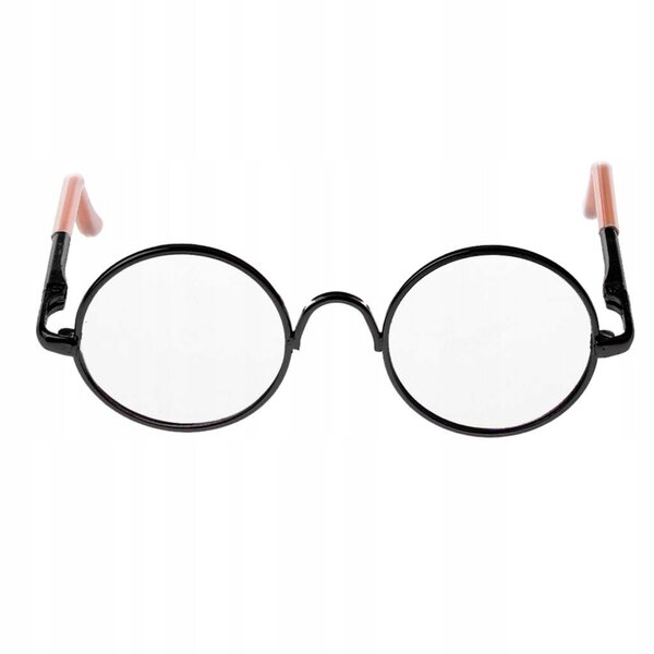 Brille für 1/6 Blythe-Puppen mit rundem Rahmen und klaren Gläsern