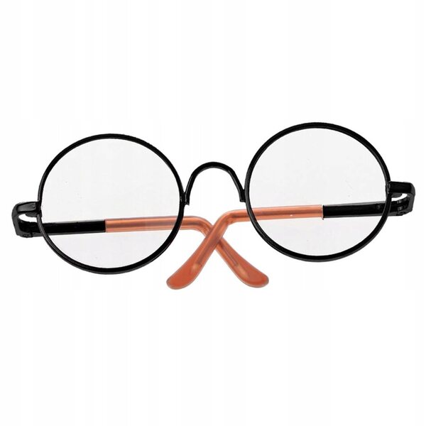 Brille für 1/6 Blythe-Puppen mit rundem Rahmen und klaren Gläsern