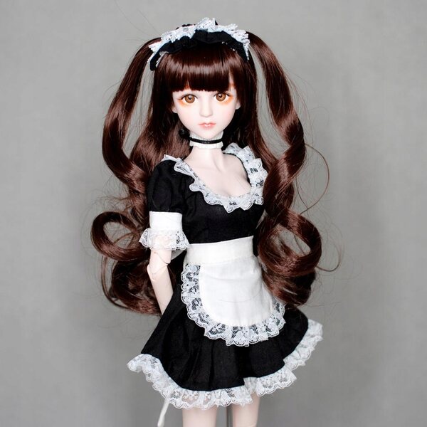 Dienstmädchen-Kleidungsset für 1/4-BJD-Puppen mit Stirnband und Schürze