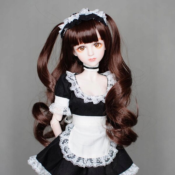 Dienstmädchen-Kleidungsset für 1/4-BJD-Puppen mit Stirnband und Schürze