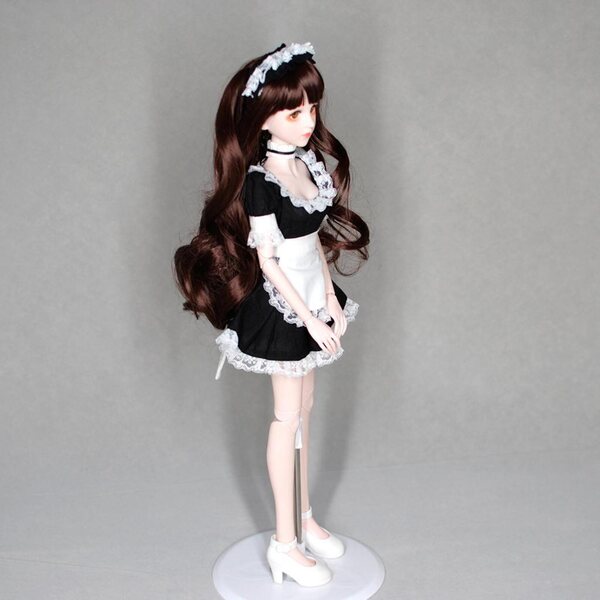 Dienstmädchen-Kleidungsset für 1/4-BJD-Puppen mit Stirnband und Schürze