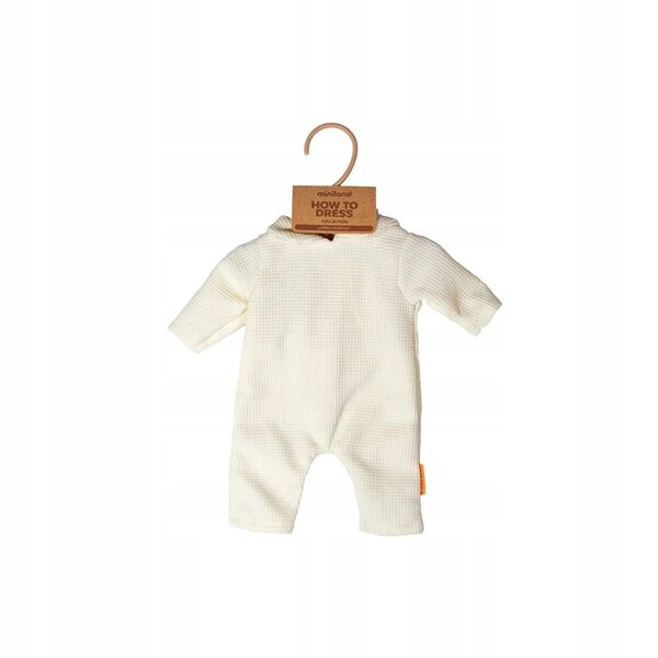 Miniland Pigiama Beige con Cappellino per Bambola 38 cm - Abbigliamento Morbido per Bambini