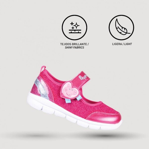 Scarpe sportive Peppa Pig primavera-estate rosa cuore, taglia 25 per bambini