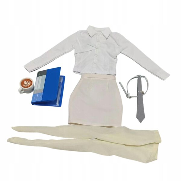 Costume femminile in scala 1/6 miniatura elegante Morela bianca per action figure