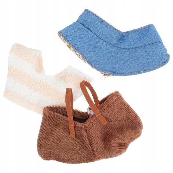 Set abbigliamento per bambole in tessuto, completo con cappello e pantaloni