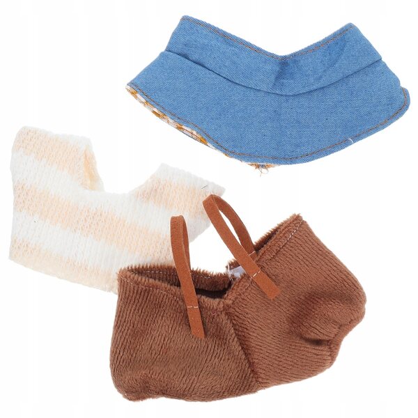 Set abbigliamento per bambole in tessuto, completo con cappello e pantaloni