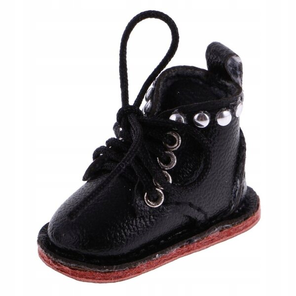 Scarpe in pelle PU per bambole da 12'' Blythe - Nero, fatte a mano