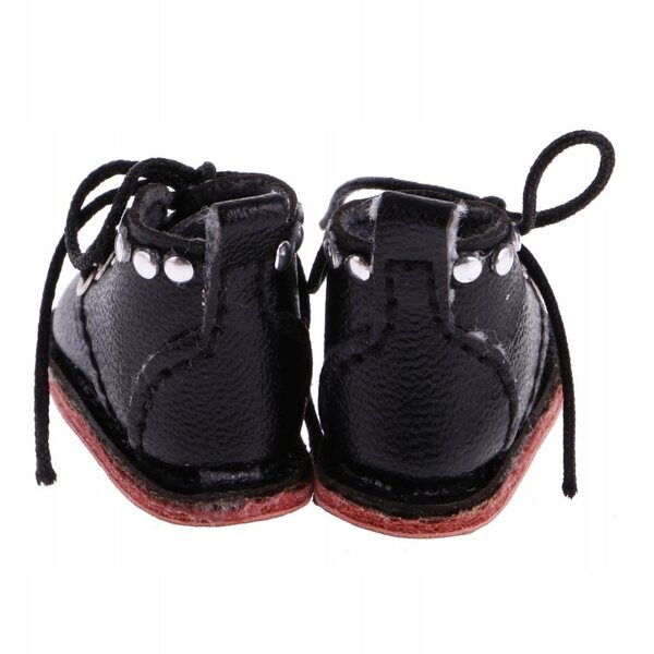 Scarpe in pelle PU per bambole da 12'' Blythe - Nero, fatte a mano