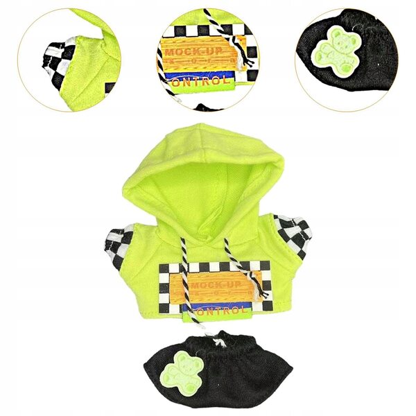 Handgefertigte Kleidung für 15–17 cm große Puppen: 2 Teile Sweatshirt und Hose