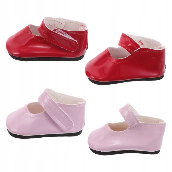 Mini Scarpe per Bambole in Pelle Sintetica, Set 4 Pezzi, Adatte a Bambole 18 pollici