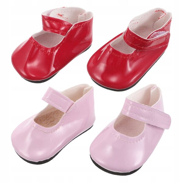 Mini Scarpe per Bambole in Pelle Sintetica, Set 4 Pezzi, Adatte a Bambole 18 pollici