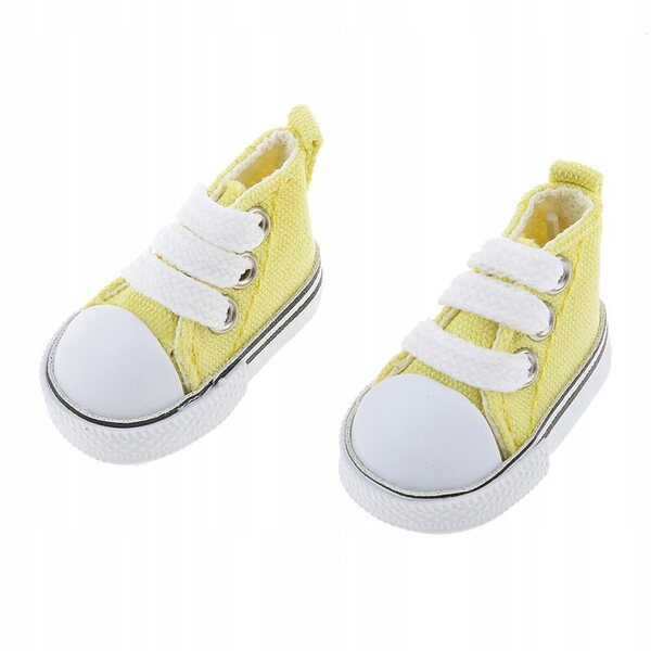Gelbe Schnür-Canvas-Schuhe für 1/6 große BJD-Puppen aus strapazierfähigem Stoff