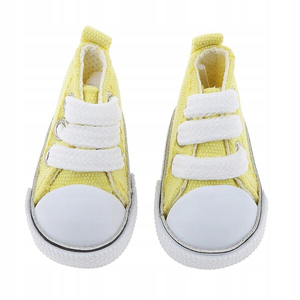 Gelbe Schnür-Canvas-Schuhe für 1/6 große BJD-Puppen aus strapazierfähigem Stoff