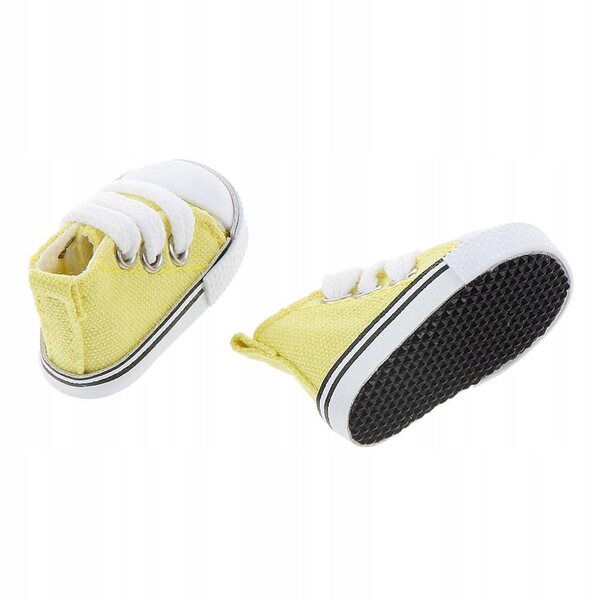 Gelbe Schnür-Canvas-Schuhe für 1/6 große BJD-Puppen aus strapazierfähigem Stoff