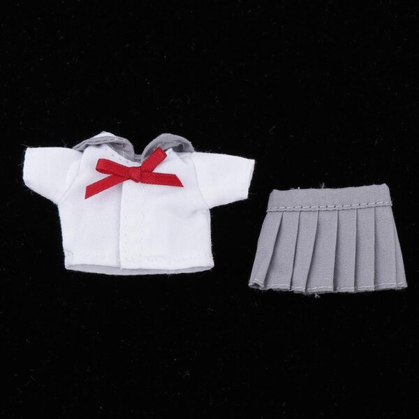 Lässiges Outfit für Obitsu11-Puppen – Hellgraue Schuluniform 1/12