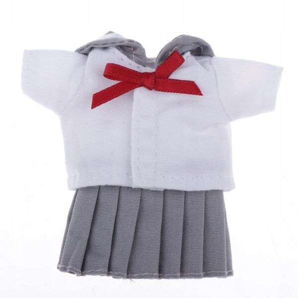Lässiges Outfit für Obitsu11-Puppen – Hellgraue Schuluniform 1/12