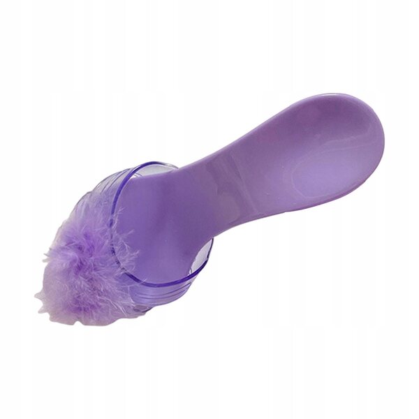 Sandaletti principessa per bambine con tacco viola e piume in PP resistenti