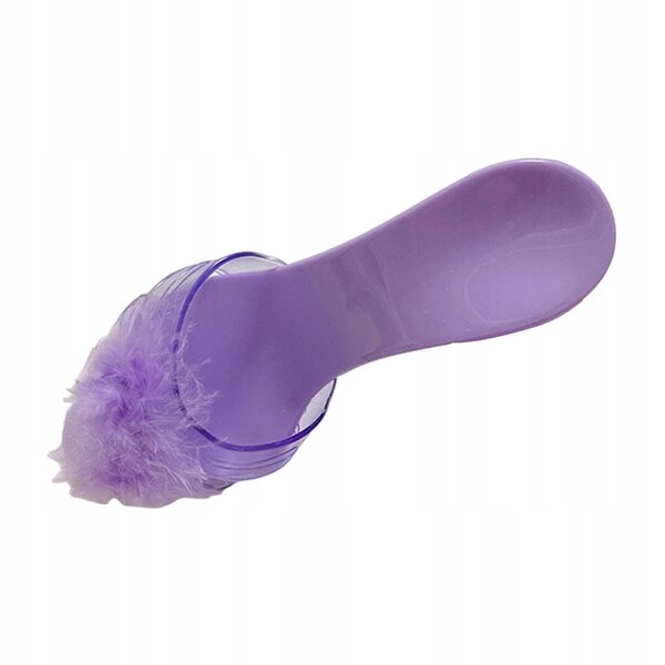 Sandaletti principessa per bambine con tacco viola e piume in PP resistenti