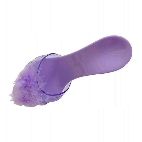 Sandaletti principessa per bambine con tacco viola e piume in PP resistenti