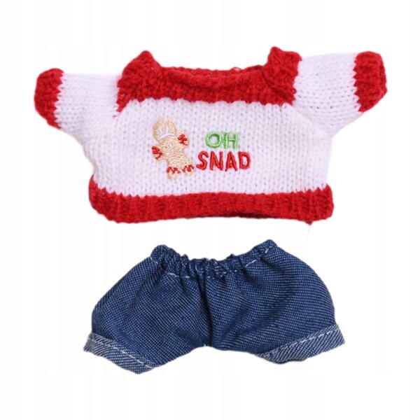 Handgefertigte Kleidung für 15–17 cm große Puppen: Pullover und Jeans